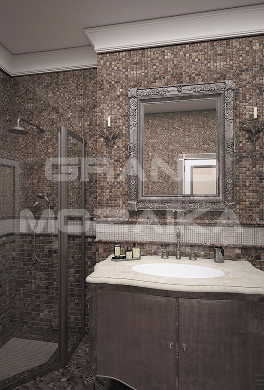 Мозаика 7M022-48P (Emperador Dark) серия Adriatica