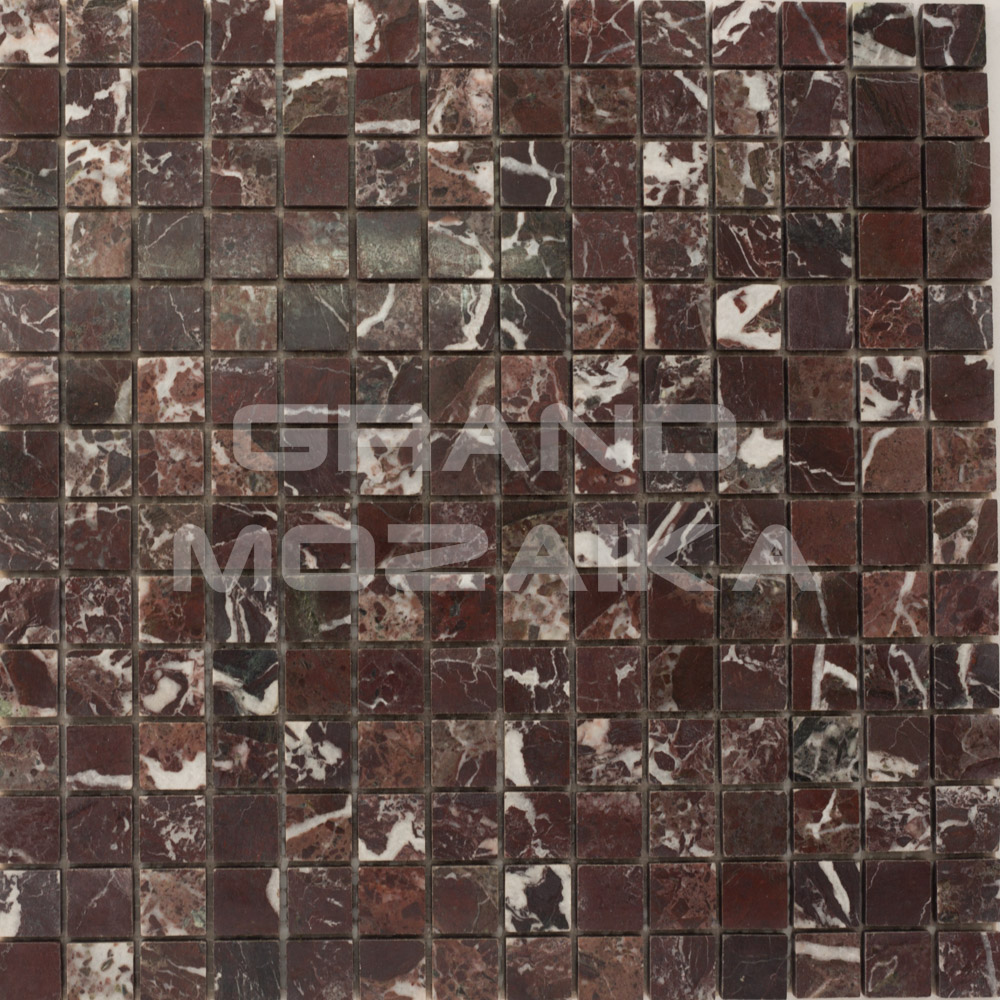 Мозаика АМ-49П (Rosso Levante) 20х20 серия Marble