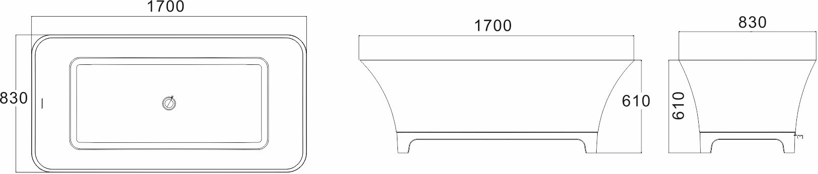 Ванна NSB-1780G серия NS Bath