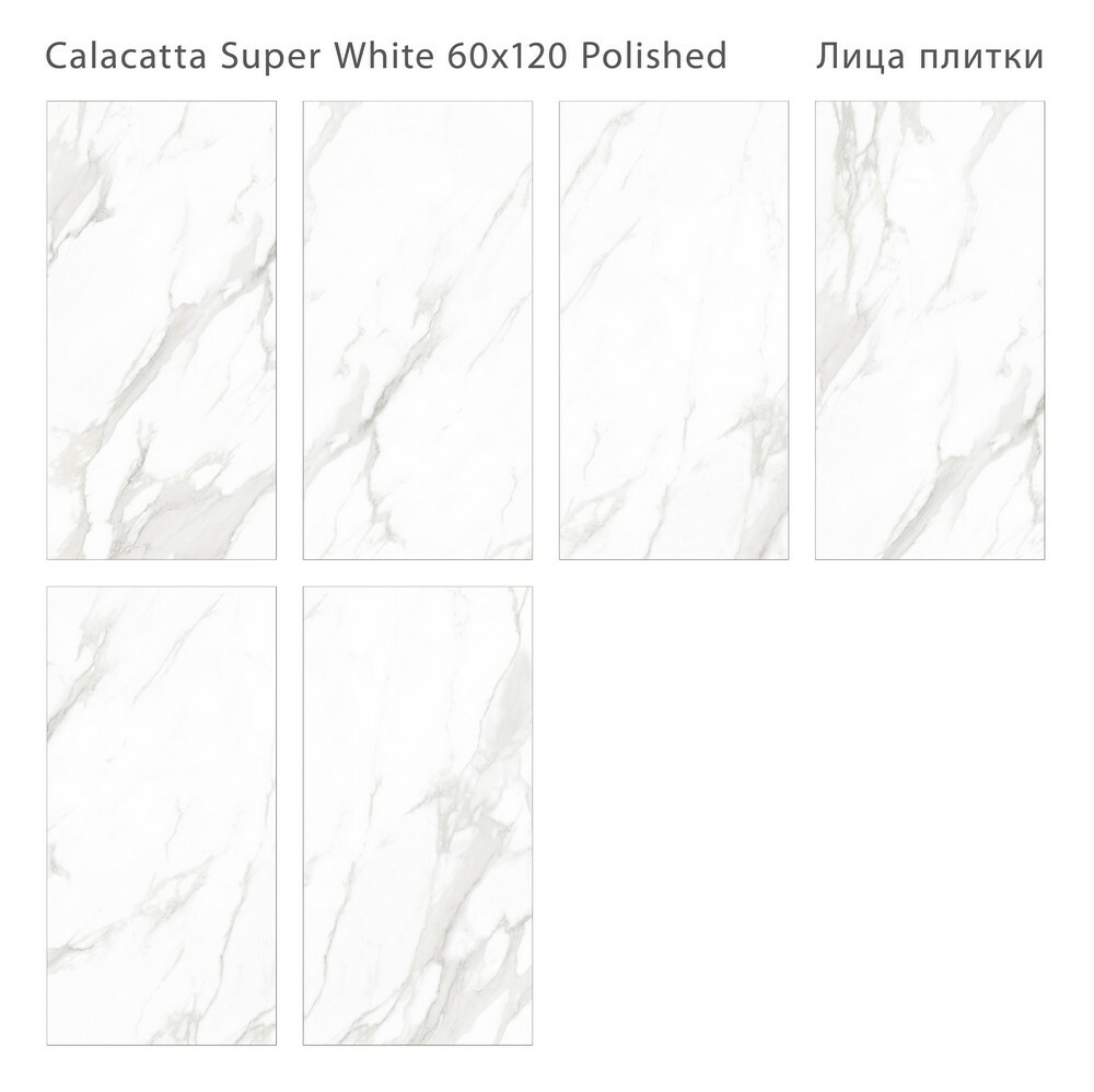 Плитка Calacatta Super White 60x120 Polished серия Palacio