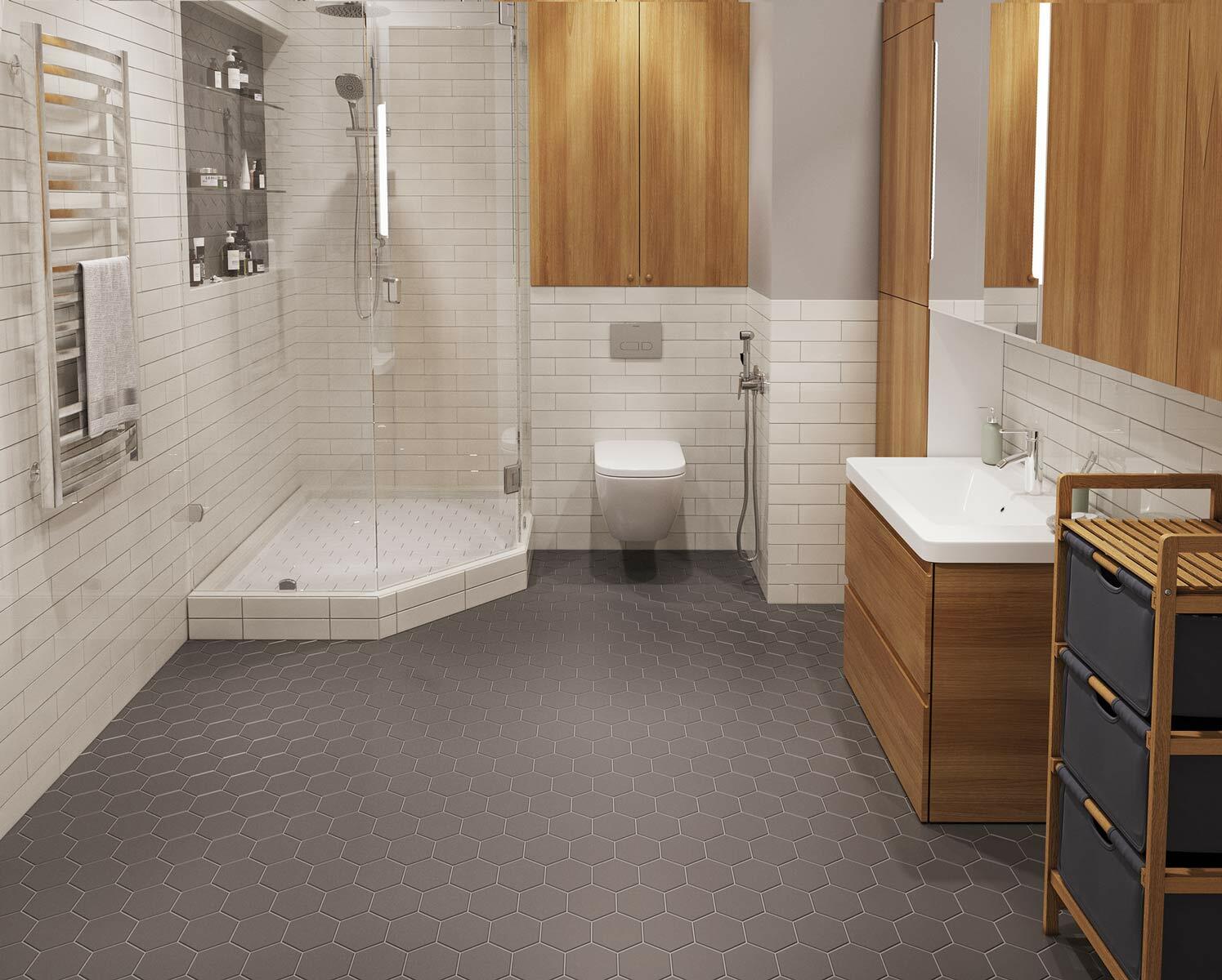 Мозаика Hexagon big Grey Matt (FQ21016) серия Homework