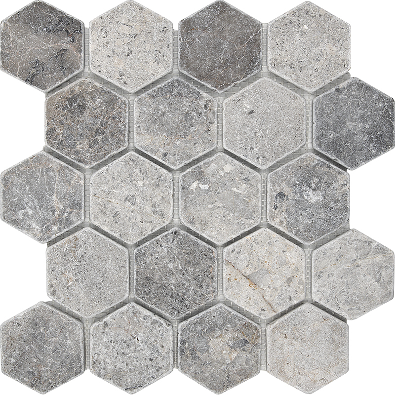Мозаика Hexagon VLg Tumbled 64X74 (305X305X8) ( аналог Hexagon Lg Tumbled 74x74x9) серия Wild Stone