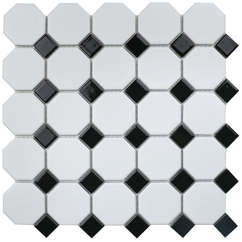 Мозаика Octagon small White/Black Matt (IDLA2575) серия Homework