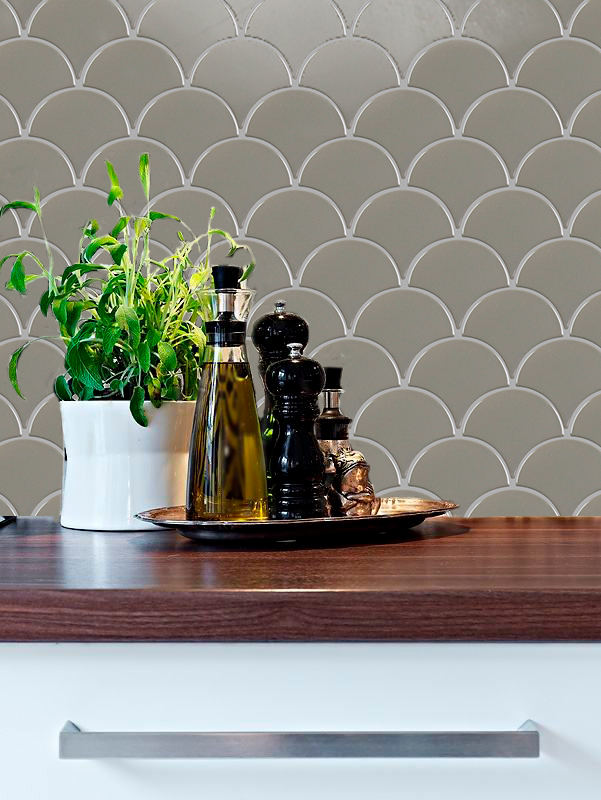 Мозаика Fan Shape Dark Grey Glossy (BF1312) серия Homework