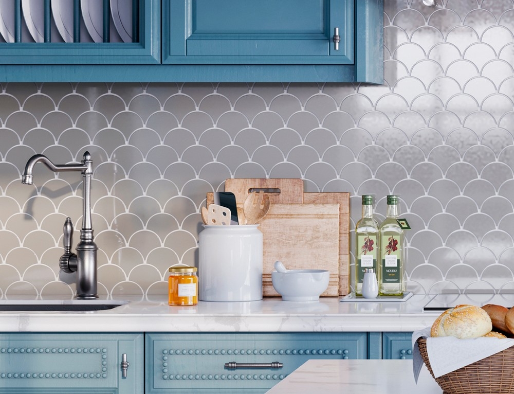 Мозаика Fan Shape Light Grey Glossy (BF1912) серия Homework