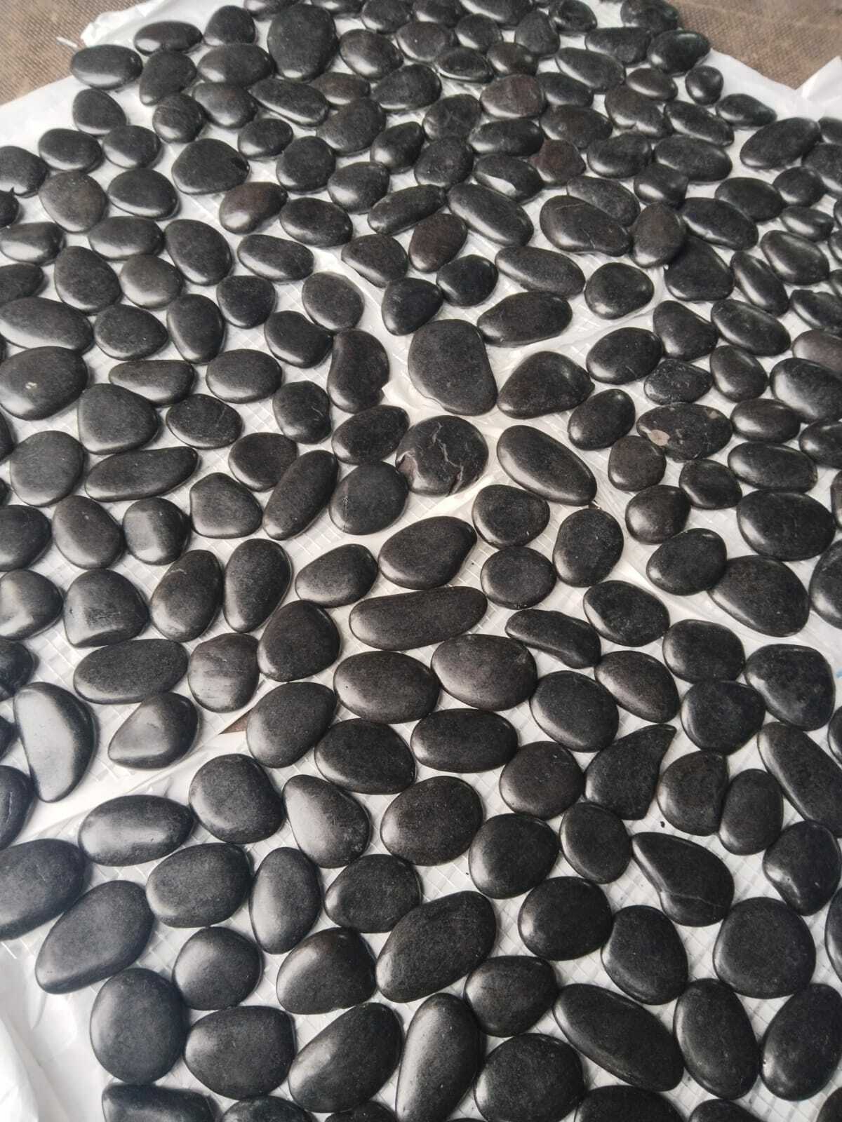 Мозаика 052352 MS00-3HP ГАЛЬКА чёрная шлифованная серия Nature