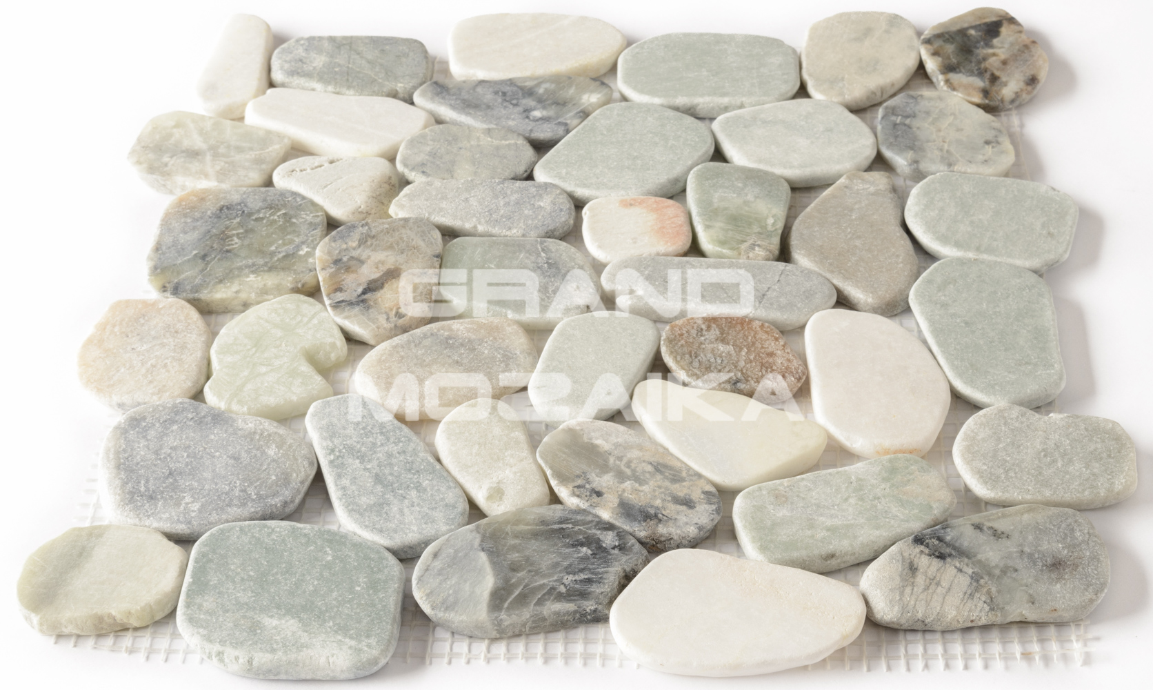 Мозаика 052371 MS-WB1 МРАМОР бел/зел/серый круглый серия Nature