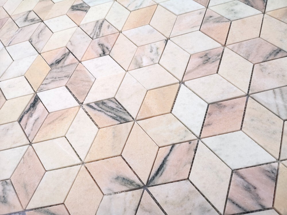 Мозаика Rosa Salmone POL diamond 96x55x7 серия Pietrine