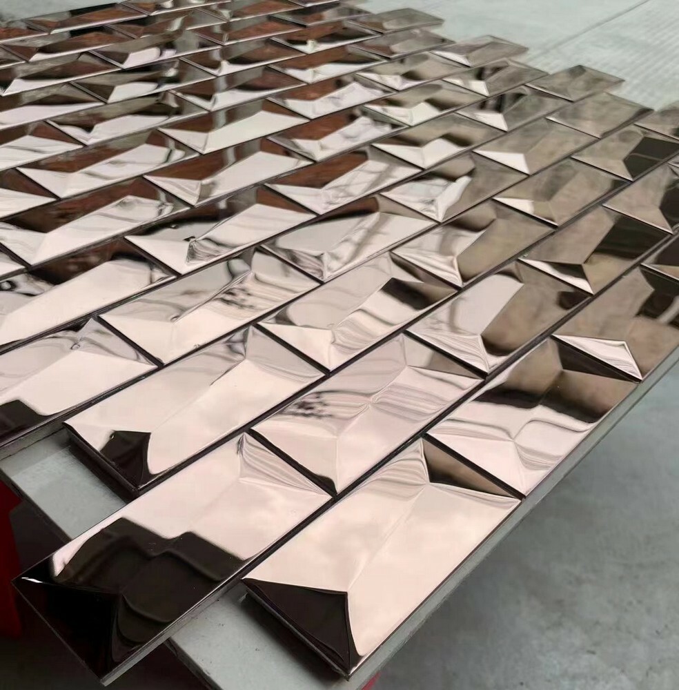 Мозаика BRICK ROSE METAL серия Mosaic Stainless Steel