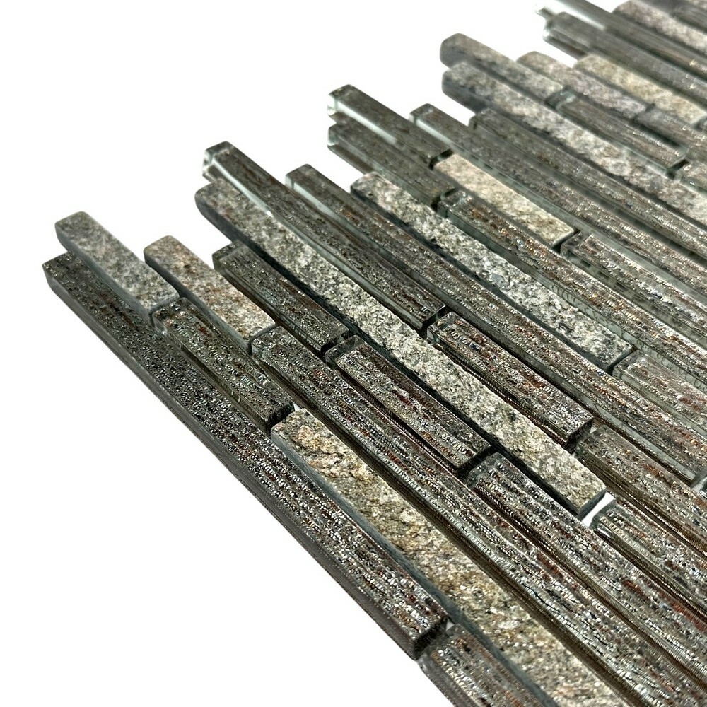 Мозаика STRIPES SILVER PINK серия Glass-M